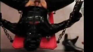 Fucking Latex Slave With A Strapon