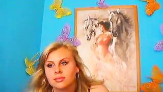 Curvy Blonde MILF's Webcam Striptease