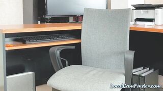 Asian Milf Squirts with Vibrator in Office