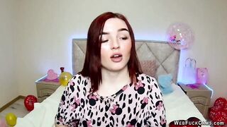 Redhead webcam girl NicolPot performing solo for fans