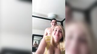 Look into the Camera, Big Tits and Ass in Amateur College Doggy Style Video